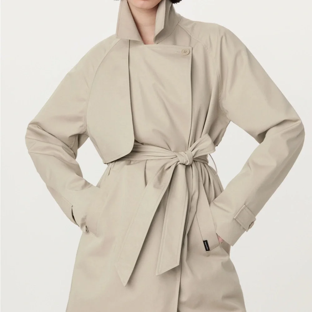NWT Frank & Oak The Long Trench Coat in Light Beige